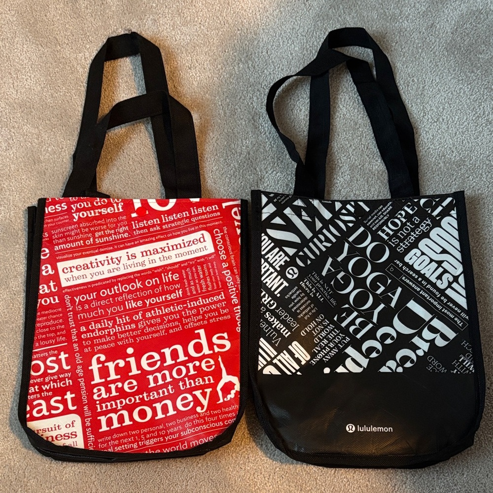 Set of 2 Reusable Lululemon Tote Bags